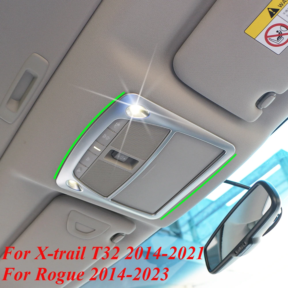 For Nissan X-trail Xtrail T32 14-21 Rogue 2014-2023 Reading Light Cover Decorative Frame Trim Sticker Car ABS Inter Accessories