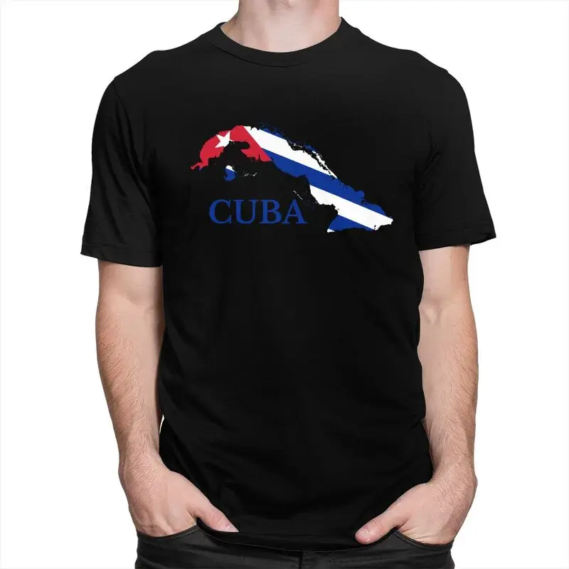 Custom Cuban Cuba Map Flag T Shirts for Men Pure Cotton Tee Tops Tshirt Short Sleeve Fashion T-shirt Clothes