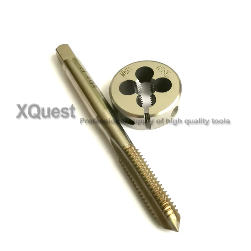 HSSE Metric screw Hand tap Split Die set M6 M6X1.25 M6X1 Fine thread Round dies taps M6X0.75 M6X0.5  for stainless steel