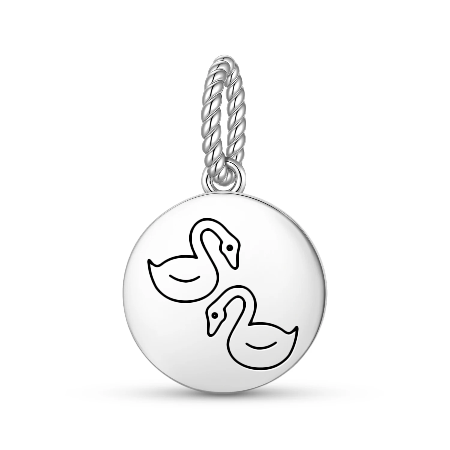 Feng shui Mandarin Ducks Pendant 925 Sterling Silver Symbol Charm Bead for Women Bracelet Necklace Jewelry Fashion