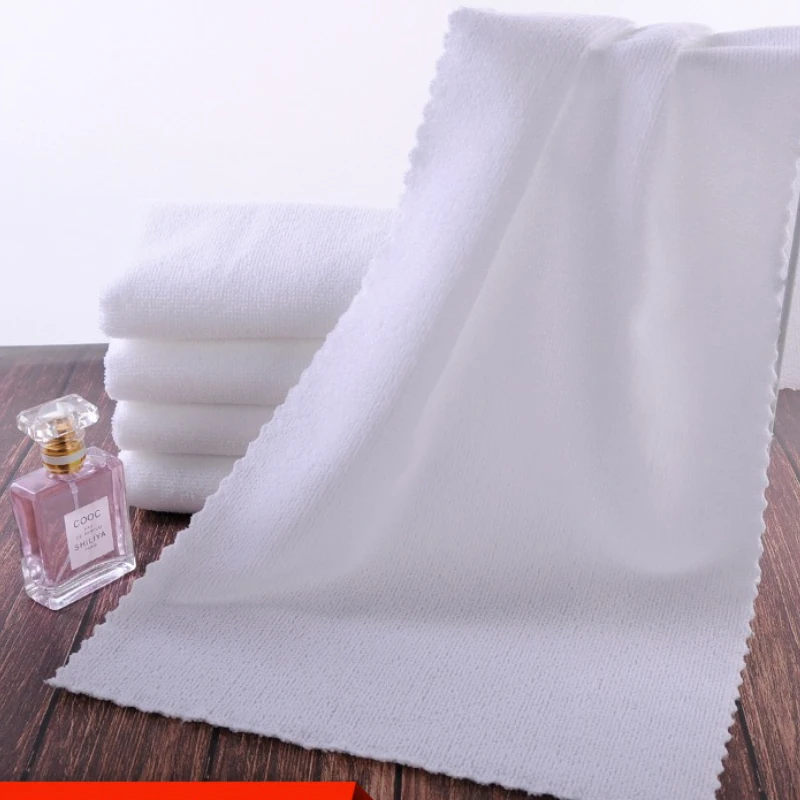 

White Swim Towel Is Durable and Sturdy, Retains Shape with Gentle Pulling, Dries Quickly, Available in Multiple Sizes.