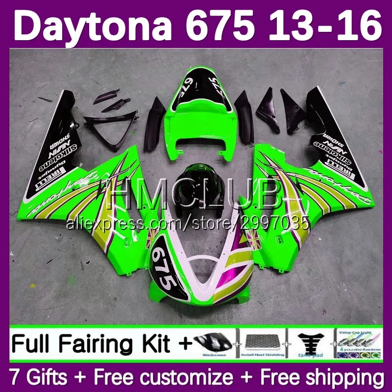 Full Fairing For Triumph Daytona 675 R 675R CC 13 14 15 16 Body 87No.120 Daytona675 2013 2014 2015 2016 Bodywork Kit Light Green