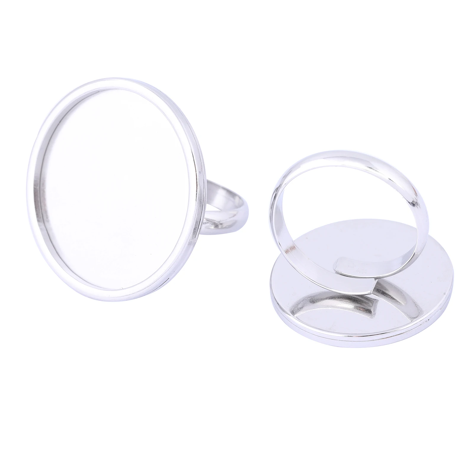 5 sztuk ze stali nierdzewnej z regulacją pasuje do 20mm 25mm Cabochon pierścień Bezel puste Diy ustawienia podstawowe dla elementy do wyrobu biżuterii