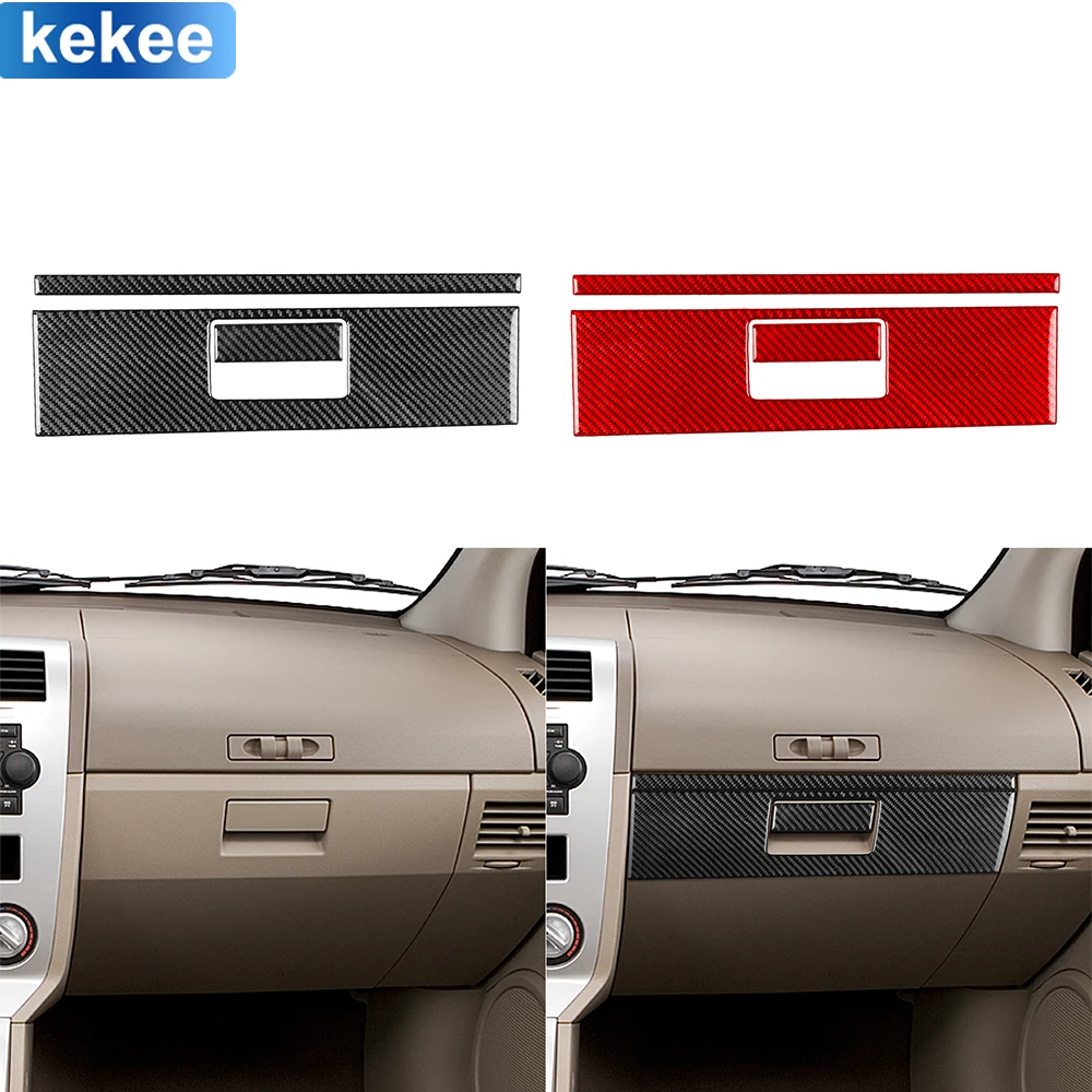 

For Dodge Caliber 2007 2008 Dashboard Glove Box Handle Panel Set Cover Real Carbon Fiber Stickers Car Interior Refit Accessories