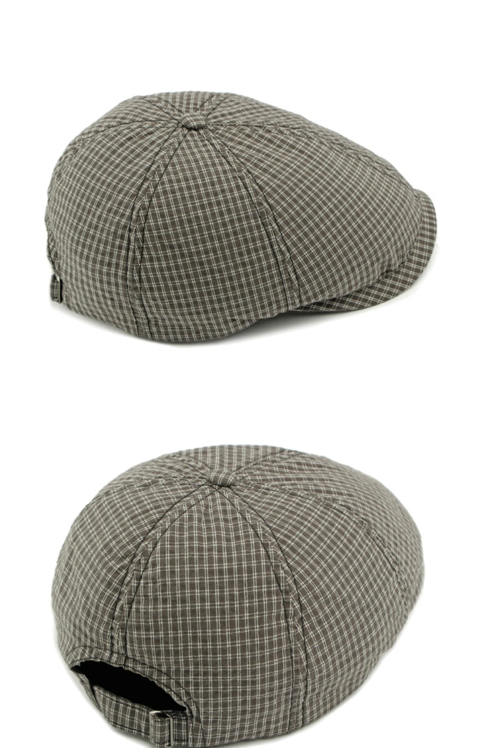 HT4798 Herren Berets Frauen Plaid Künstler Maler Baskenmütze Hut Männlich Weiblich Ivy Flache Kappen Einstellbar Frühling Herbst Achteckige Baskenmütze Kappen – Detail 10