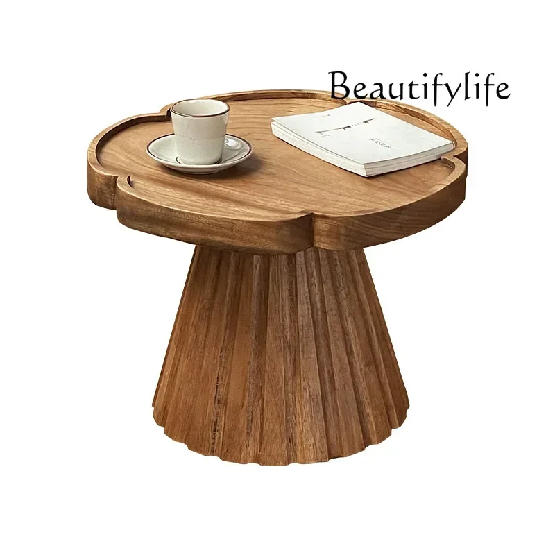 NJ K BJ Old Elm Round Stump Sofa Edge Few Designer Furniture Medieval Creative Solid Wood Flower Coffee Table