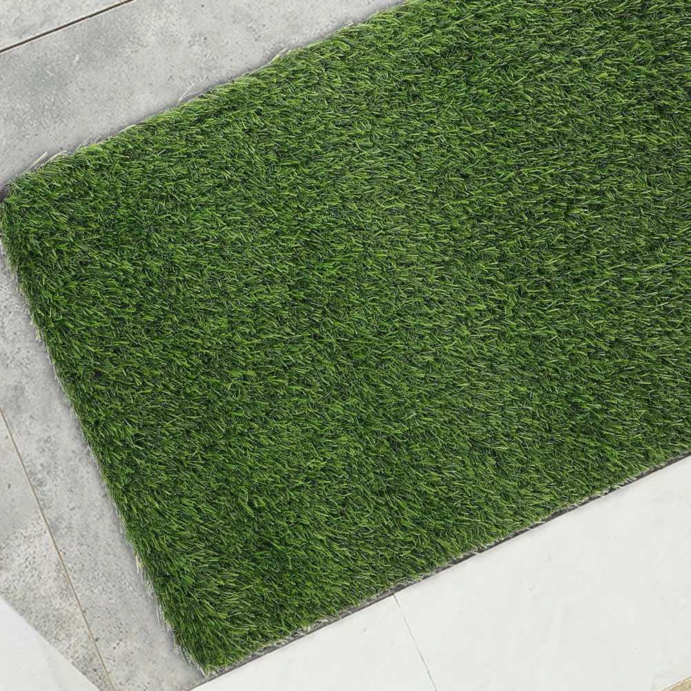 

Artificial Grass Door Mat Eco Friendly Non Toxic Realistic Shape Mini Gardening Props Suitable Small Decorative Green Grass Mat