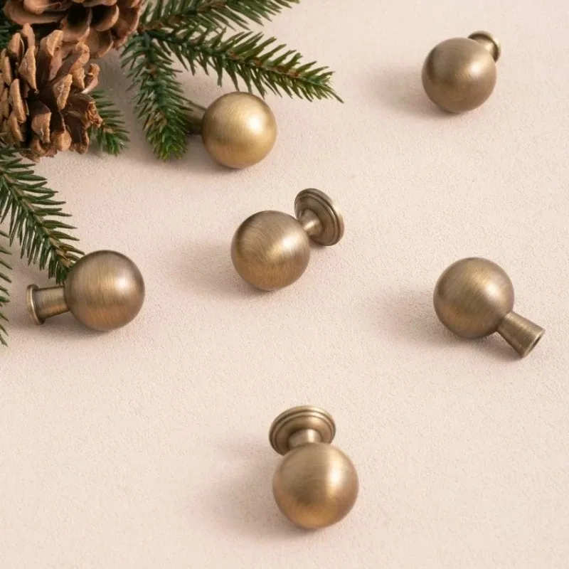 

Solid Brass Smooth Round Cabinet Small Knobs Drawer Handles Hardware Furniture Wardrobe Touch Comfortable Feel Cupboard Pull