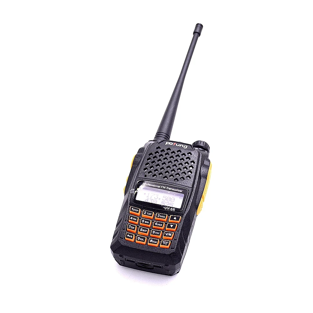 Baofeng UV6R Walkie Talkie VHF UHF Falshlight VOX Screen Keyboard DTMF Headset Wireless Communication FM Radio Scanner Receiver