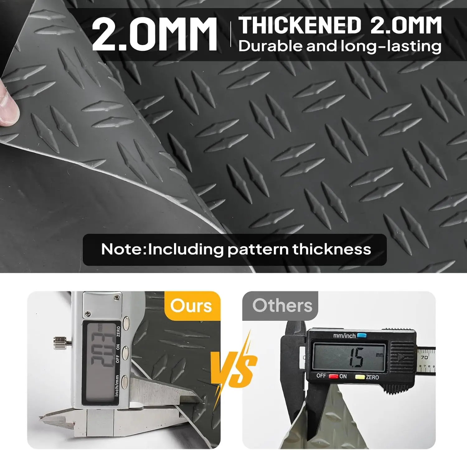 حصيرة أرضية جراج PVC سميكة من الألماس، 7.5 × 20 قدم، لفة أرضية متينة لمساحات السيارات والوقوف السيارات