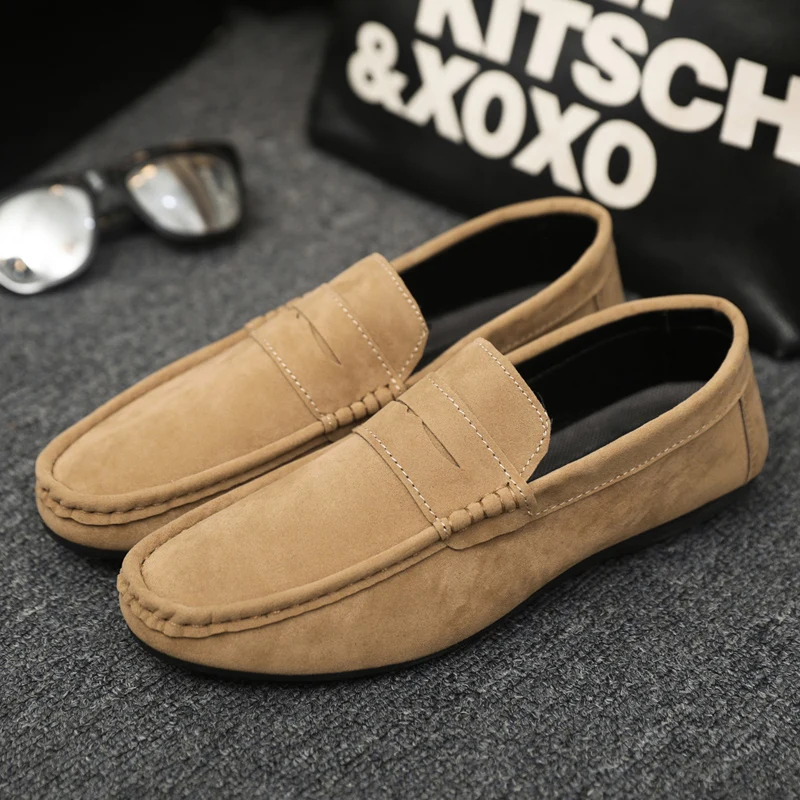 Zamszowe skórzane męskie mokasyny Luxury 2025 Casual Shoes for Men Boat Shoes Handmade Men Slipon Driving Shoes Męskie mokasyny Zapat