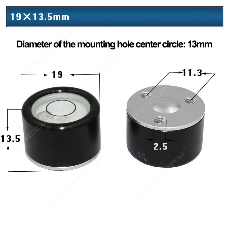 19*13.5mm Circular Bubble Level Bullseye Bead Precision Inclinometer Horizontal Vial Accessories for Level Measuring Instrument