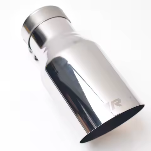 304 SUS Universal Stainless Steel Shiny Flange R Exhaust Pipe Muffler Tip Slash Cut with Angle Car Modification Accessory