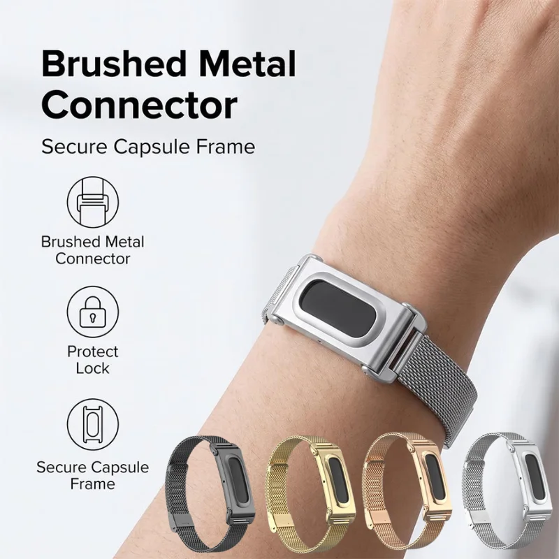 For Google Fitbit Air Strap Metal Watch Straps Anti Drop Lock Design Adjustable Wrist Band Comfortable Replacement Bracelet
