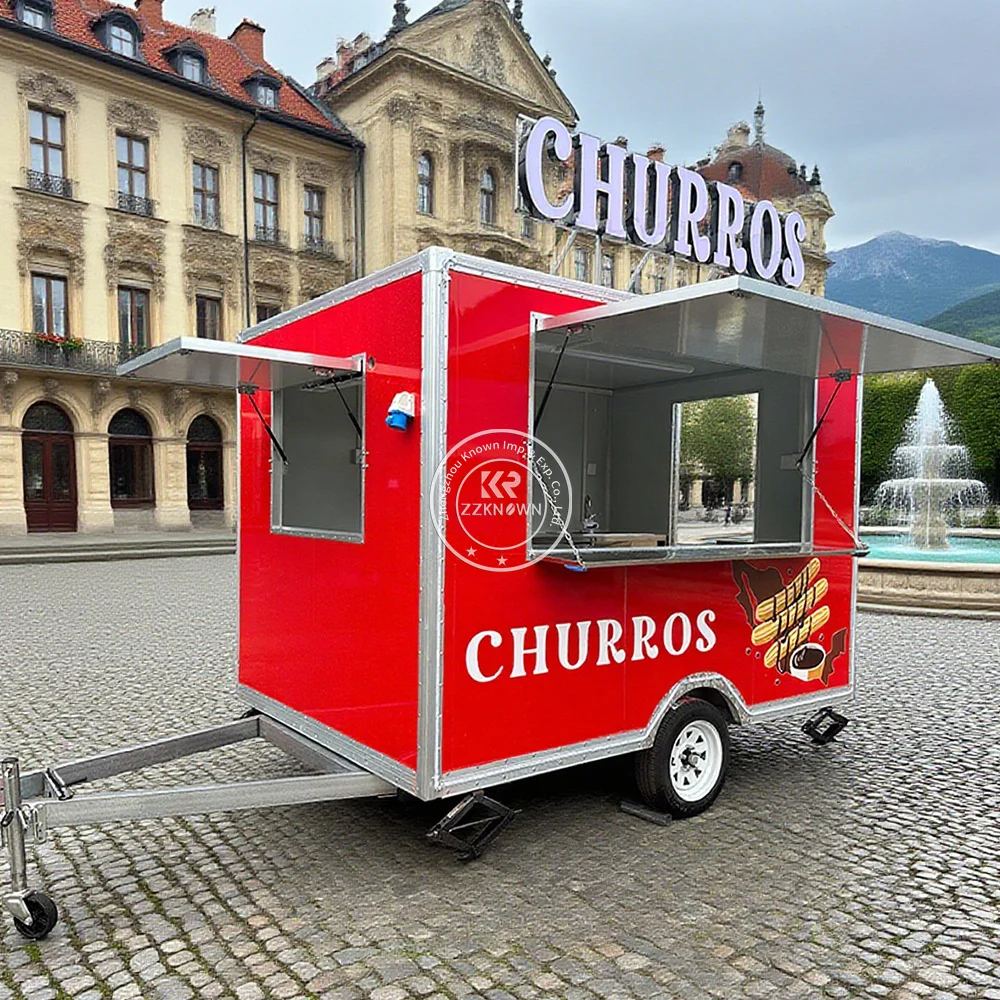 

Custom BBQ Coffee Trailer Fully Equipped Concession Pizza Coffee Ice Cream Cart Food Truck With Full Kitchen