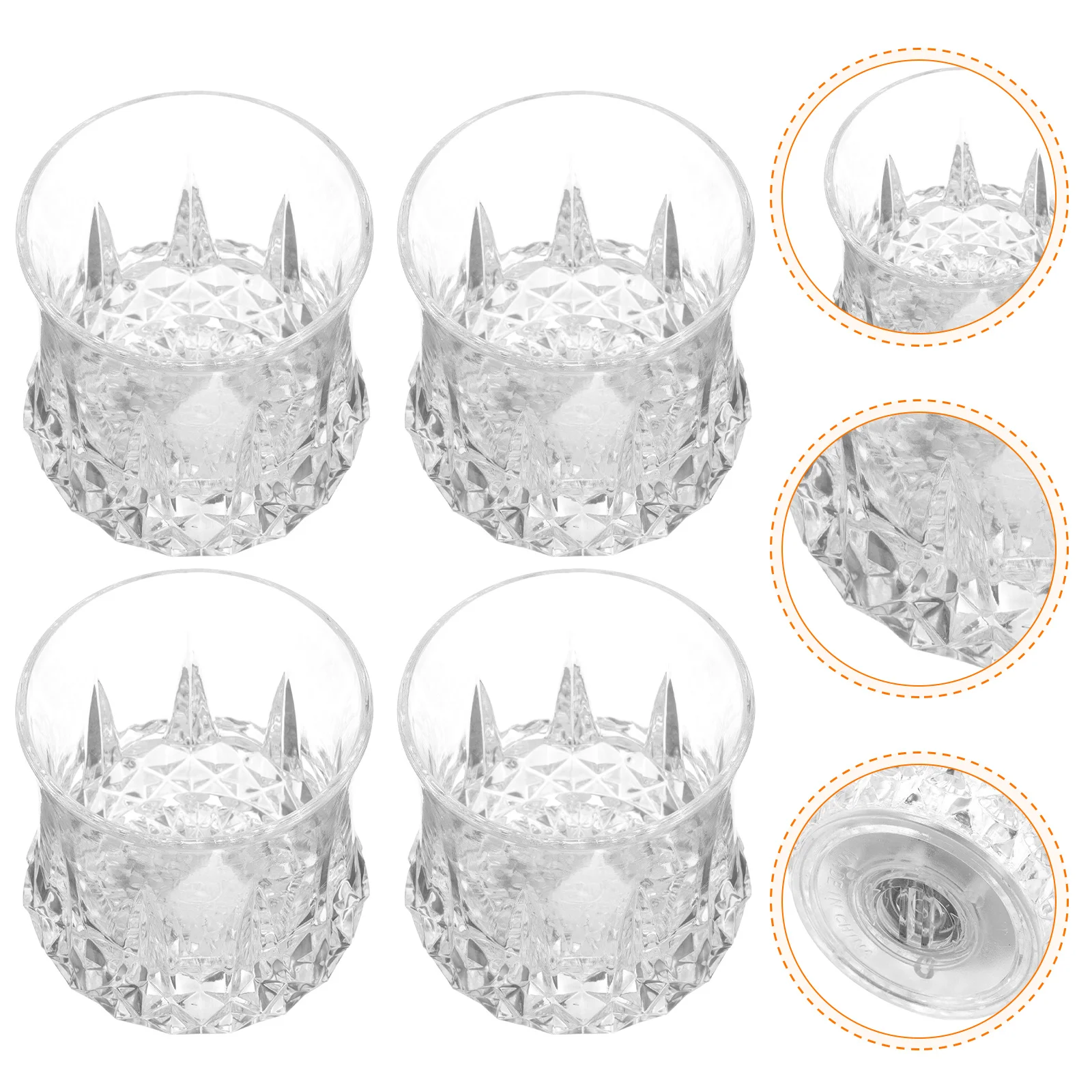 

4pcs Led Tumbler Light Up Cup Plastic Flash Cup Colorful Led Lamp For Party Decor Christmas Birthday Wedding Festival Night