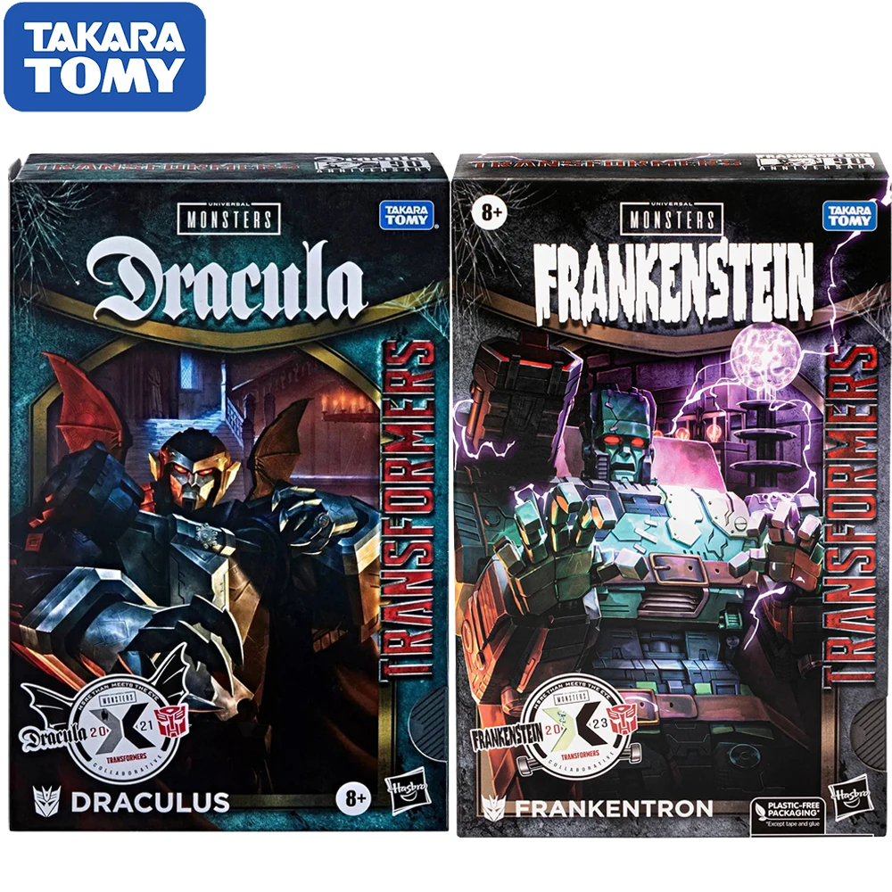 

Stocked Original Hasbro Transformers Collaborative Universal Monsters Frankenstein X Transformers Frankentron Dracula Model Toys