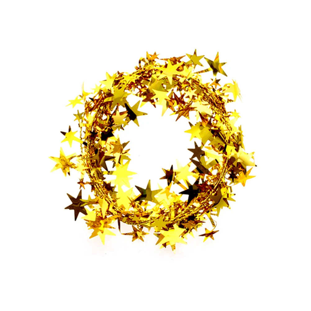 

5 PCS Christmas Tree Star naments Shatterproof PVC Garland Decorations for Holiday Wedding Safe String Chain