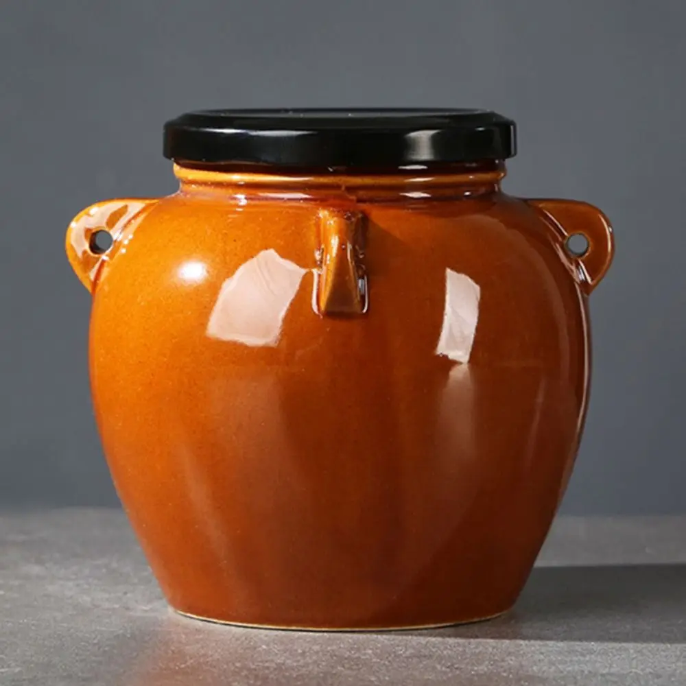 Large Capacity Ceramic Pickle Jar Sealed Ceramic /Mason Lid Pickels Making Containers Easy To Clean Smooth Surface - view 2
