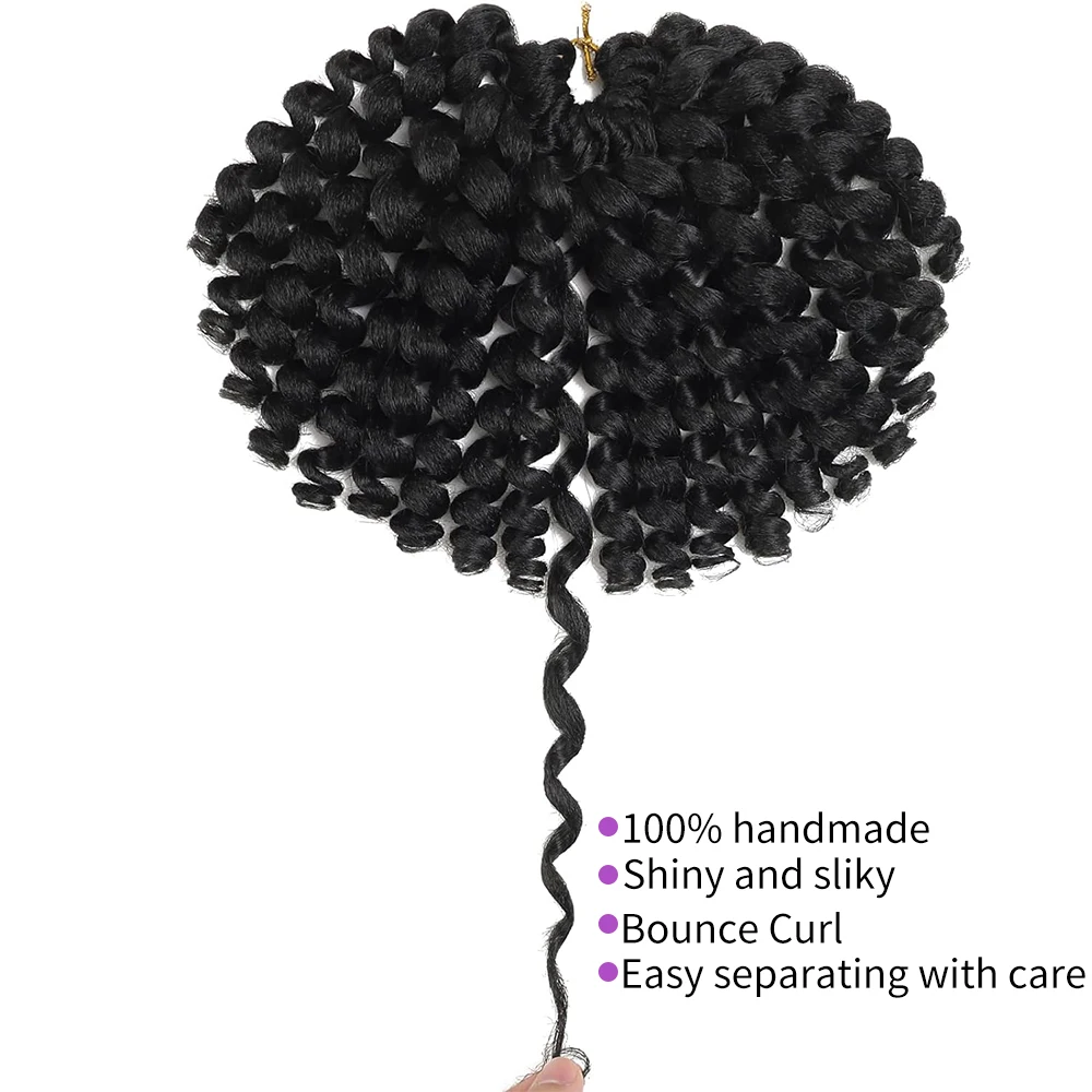조미 브레이드 헤어 자메이카 바운스 완드 컬 합성 곱슬 바운스 크로셰 브레이드 헤어 익스텐션 트위스트 크로셰 헤어