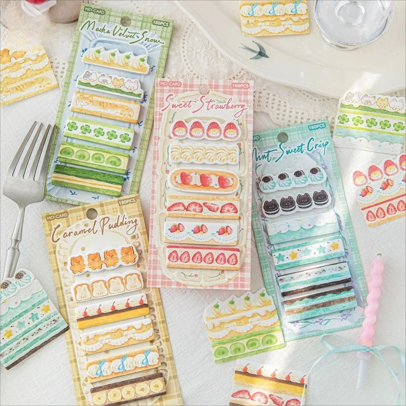 Dingding Cake Shop Series Cute Special Shaped Index Sticky Notes Student Key Mark Classification Message Memo Stickers