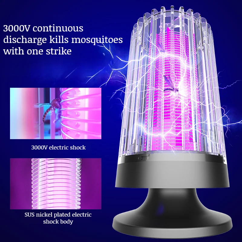 Household mosquito killer USB Rechargeable Electric Fly Trap Zapper Insect Killer Repellent Outdoor Mute Anti Mosquito Lamp