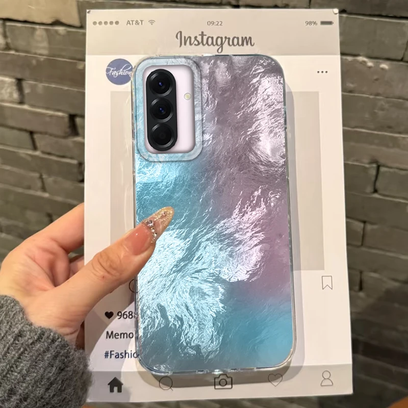 그라데이션 빙하 질감 삼성 갤럭시 A36 A56 A16 A26 A06 A55 A35 A25 A15 A54 S24 S25 S22 S23 FE 폰 케이스/커버