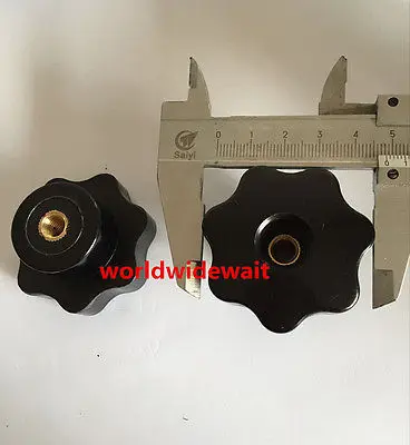 2 peças m8 preto plástico estrela cabeça botão de fixação aperto 8mm rosca diâmetro 50mm cabeça diâmetro