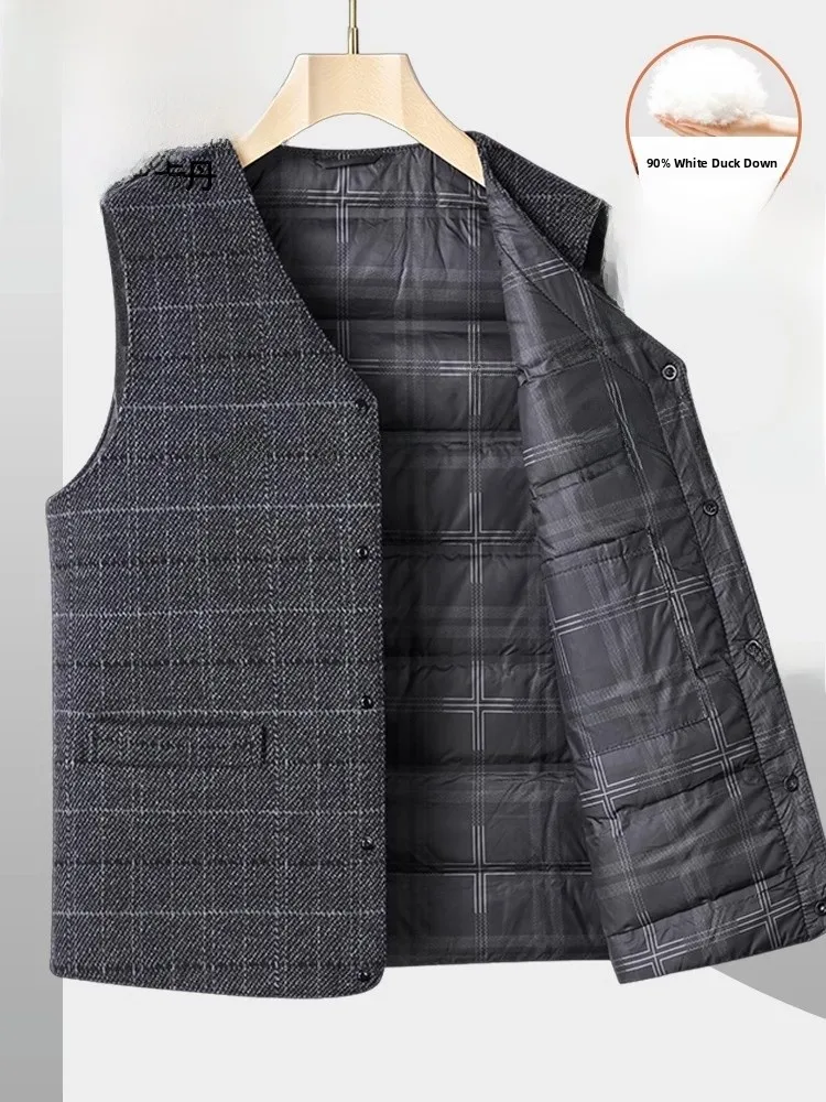 

Мужской деловой повседневный зимний жилет Pierre Cardin с шерстяным наполнителем, теплый, с V-образным вырезом и декоративными пуговицами