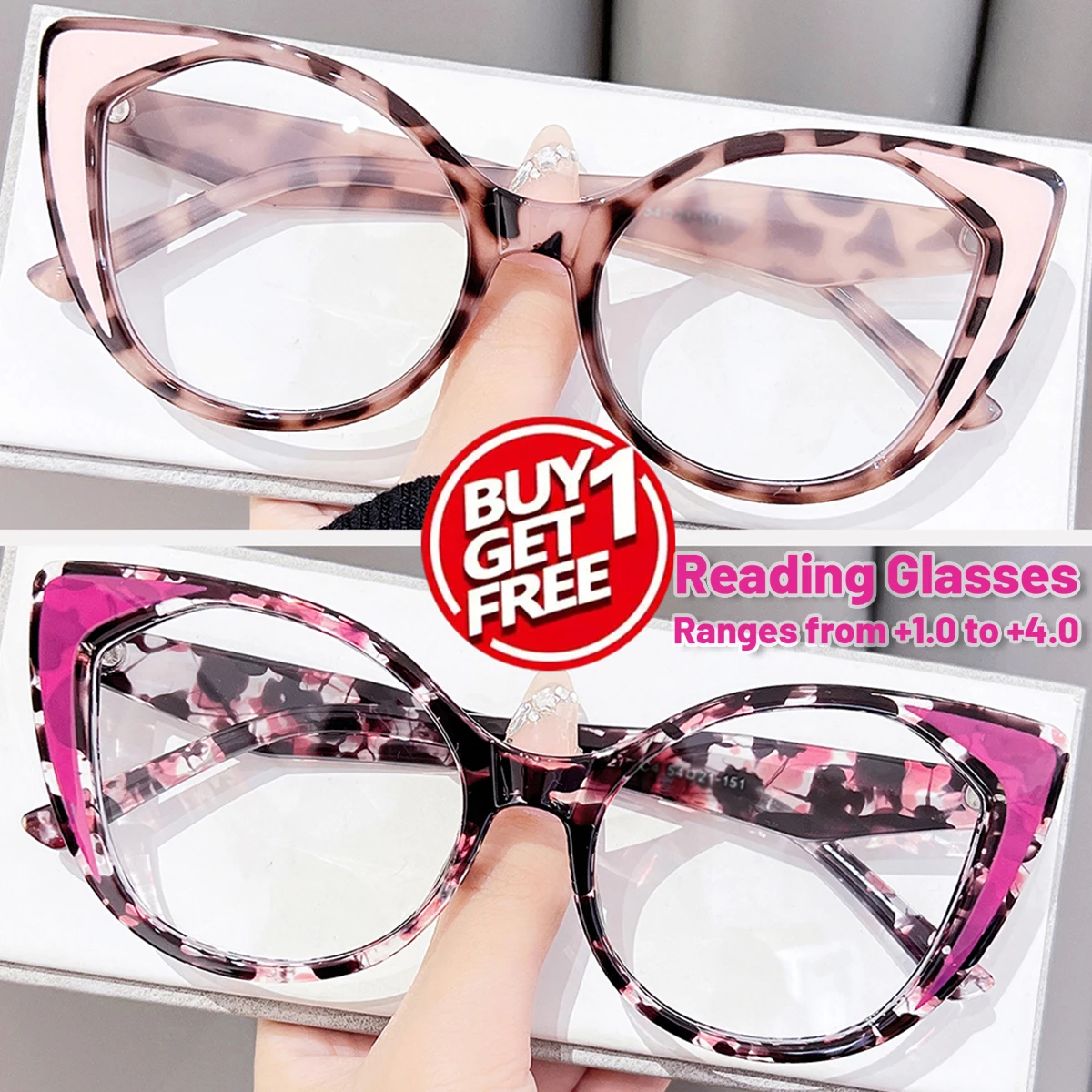 Laptop Accessories Women - 2pcs Cat Eye Square Reading Glasses