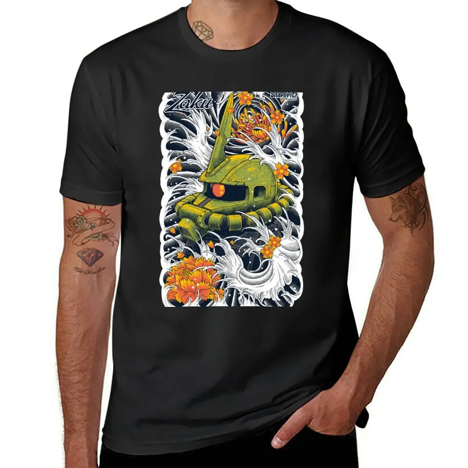 

Zaku T-Shirt summer top Short sleeve tee oversized t shirt heavy weight t shirts for men