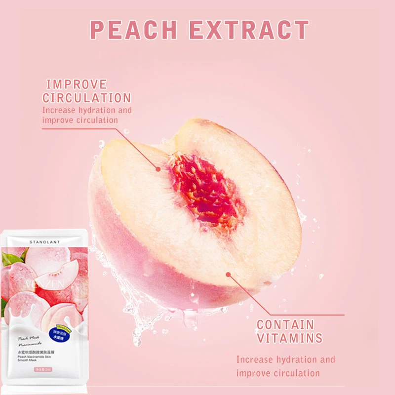 30pcs/lot Overnight Sleeping Skincare Mask Peach Favor Hydrating Niacinamide Moisturizing Disposable Mask Improve Skin