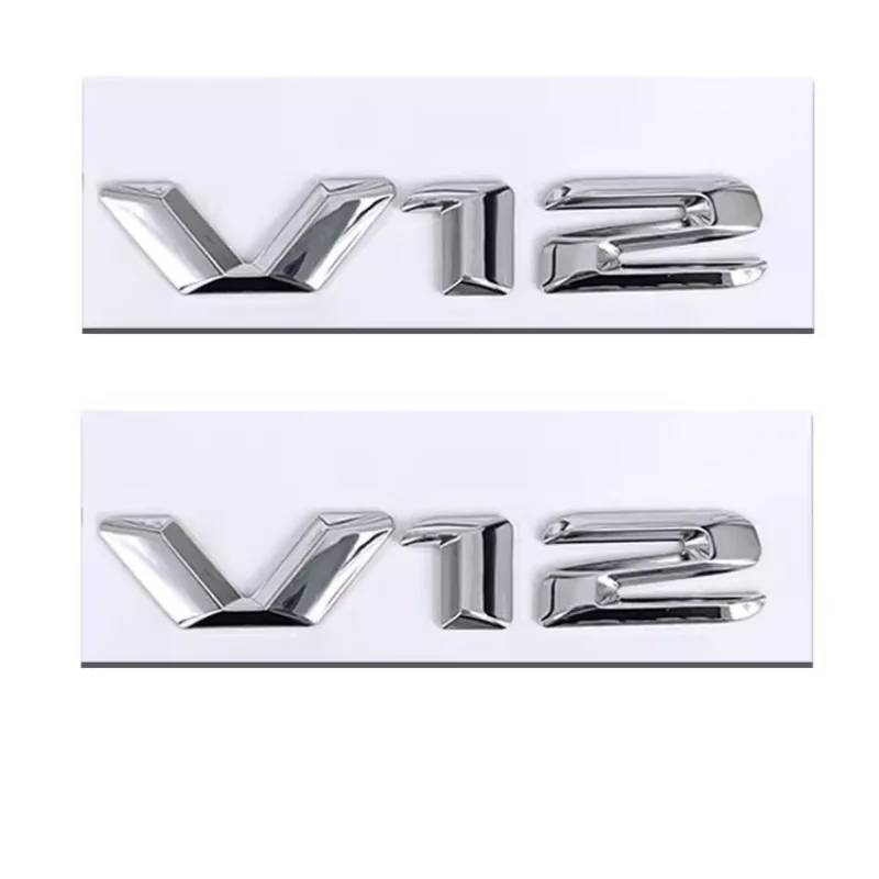 V12 Logo Car Fender Side Badge Tail Trunk Emblem Sticker for Mercedes Benz S Class S400 S300 S600 W210 W212 W204 W205 W207 W168