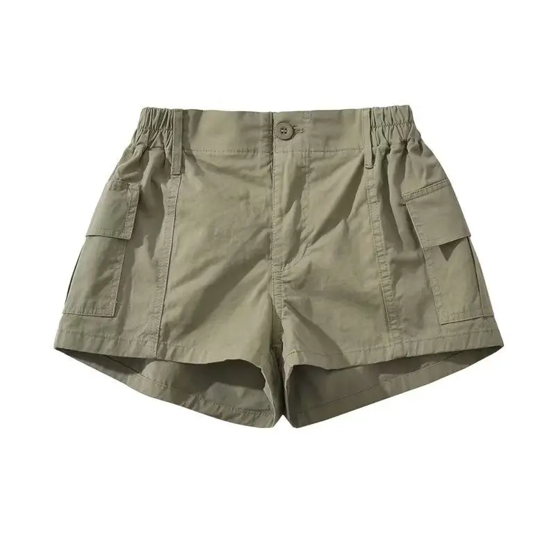 Vintage Sexy Cargo Shorts for Women Low Waist with Pockets Quick-Dry Summer Zipper Short Pants Y2K Nightclue Streetwear