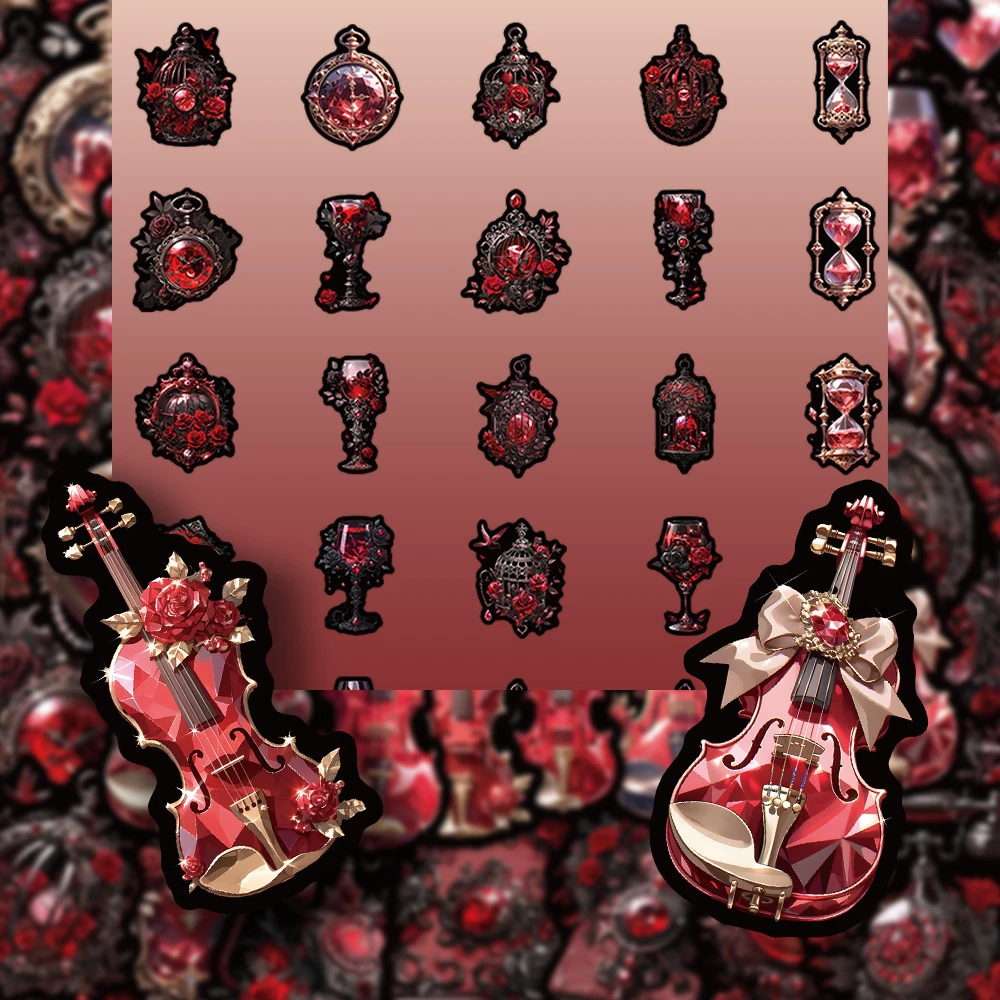 10/30/60pcs Ins Stile Del Fumetto di Cristallo Rosso Adesivi Estetica Gotico Graffiti Decalcomanie Valigia Notebook Telefono Fresco adesivo Imballaggio