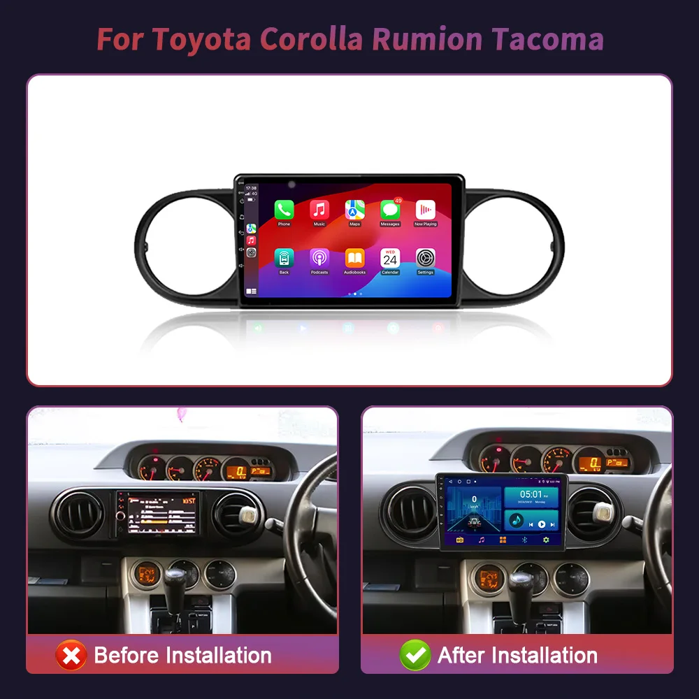 Android 14  For Toyota Corolla Rumion Tacoma Universal GPS WiFi Car Radio Multimedia Video Player Navigation SKIG Wireless