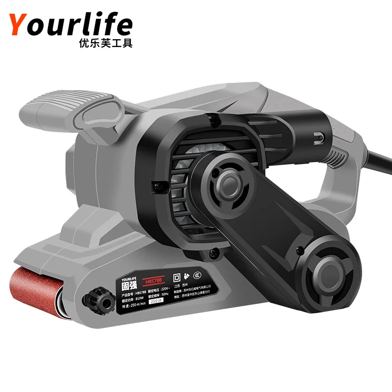 810W Belt Sander Portable Small Desktop Plane Sander Grinder Metal Rust Removal Polishing Sander Woodworking Home Sander Machine