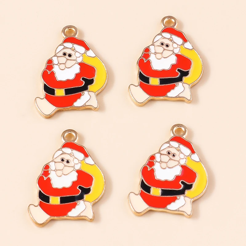 20 قطعة 16x22 مللي متر لطيف المينا عيد الميلاد سانتا كلوز Charms المعلقات لصنع المجوهرات انخفاض الأقراط القلائد DIY بها بنفسك الاكسسوارات الحرفية #1