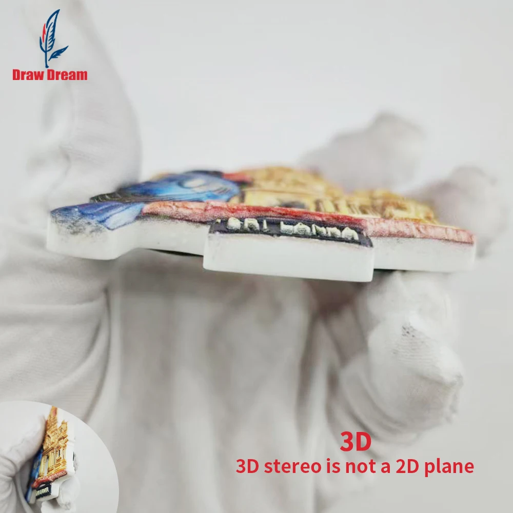 1Pc Sri Lanka Creative 3D Embossed Refrigerator Magnet World Travel Souvenir Collection Suitable for Home and Office Decoration, Personalized Exclusive Travel Souvenir Magnetic Refrigerator Magnet Home Decoration, Kitchen, Room, Office, Cabinet Crafts Gift, Holiday Souvenir, Exquisite Small Gift