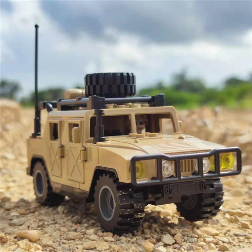Home Decoration Black Vehicle Building Blocks Removable Vehicle Model Army green Model Building Bricks Competitive