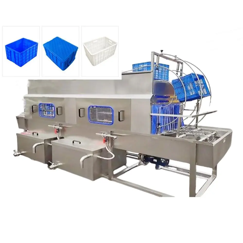 Continuous Food Tray Dishes Washing Machine Plastic Fruit Basket Washer Machine