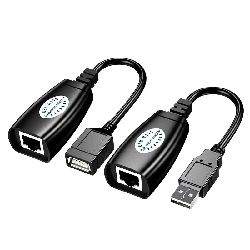 30เมตรอะแดปเตอร์ขยาย USB ชายกับหญิงขยาย USB เพื่อ Rj45กว่า Cat5e Cat6สนับสนุนเมาส์คีย์บอร์ดสำหรับ PC DVR