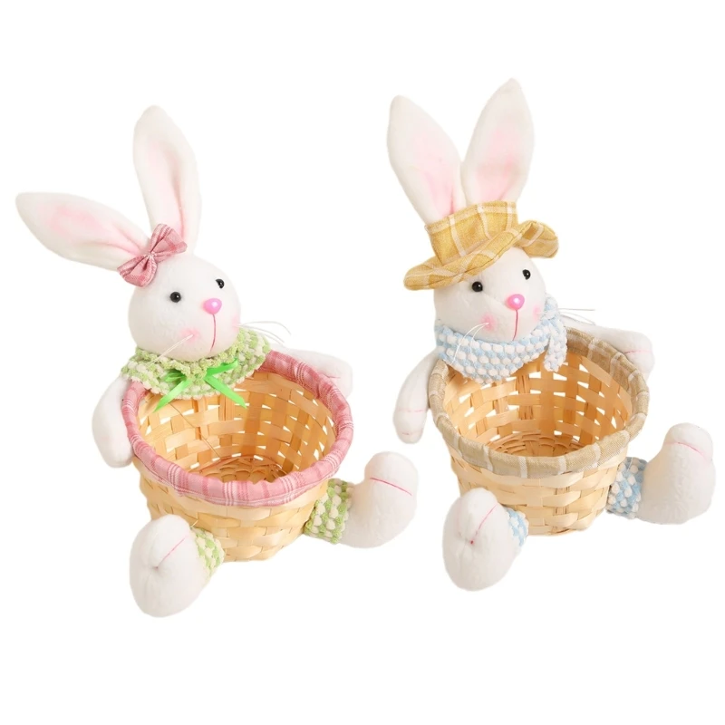 Q1JB Practical Easter Rabbit Bin for Clothing Organization Delicate Easter Home Decor