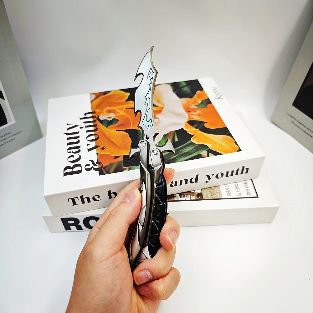 22cm Valorant Reaver 3.0 Butterfly-Messer Metall-Klappmesser-Modell – Gaming-Fan-Trainingsspielzeug, Sammlerstück und Ausstellungsstück – Detail 13