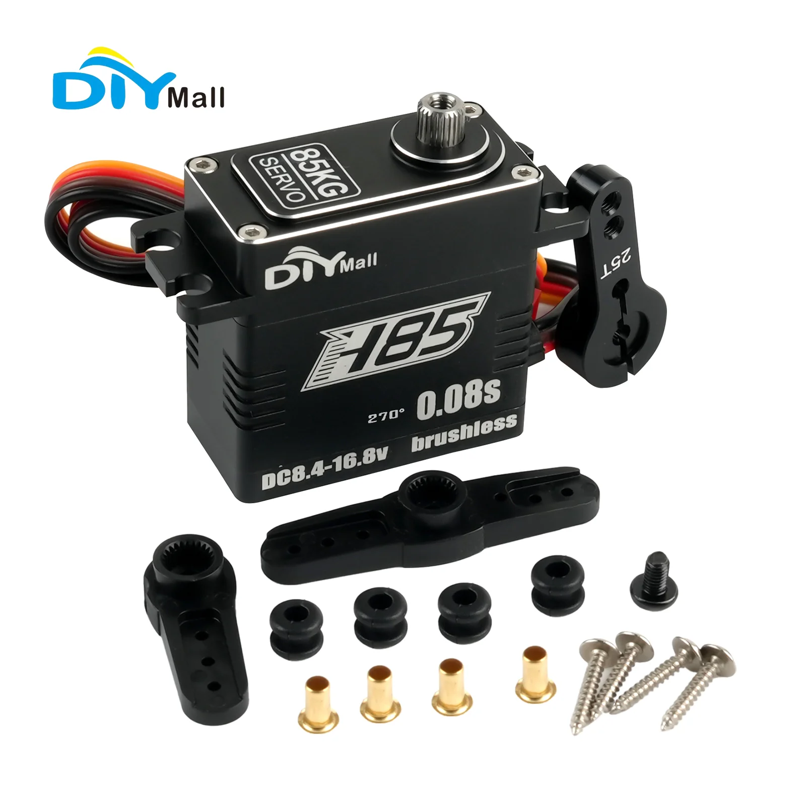 

85KG High-Speed Digital Servo 0.08sec/60° 16.8V Full Metal Waterproof Brushless Motor Steel Gear for RC Climbing Car