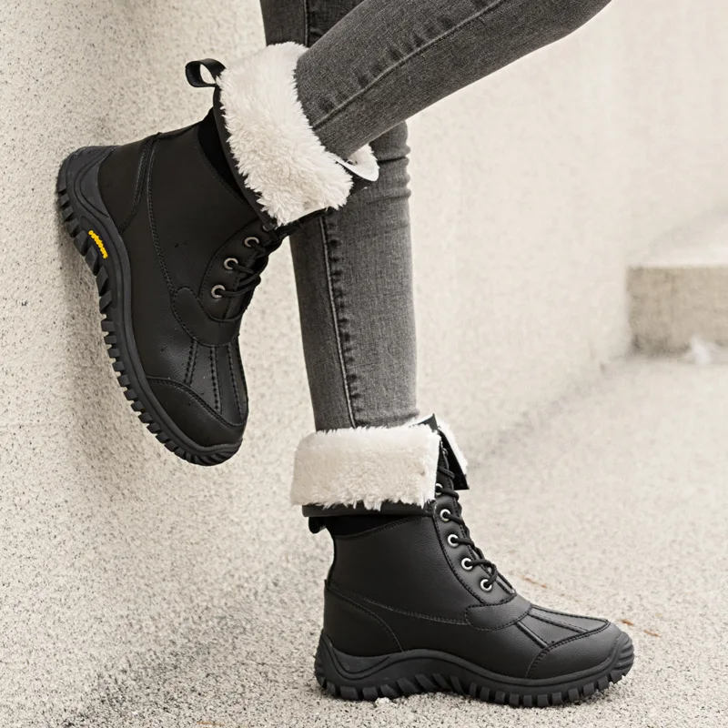 Waterproof Women & Girls Snow Boots Cold Resistance -30℃ Female Antiskid Winter High Shoes Sports Casual Size 36-42
