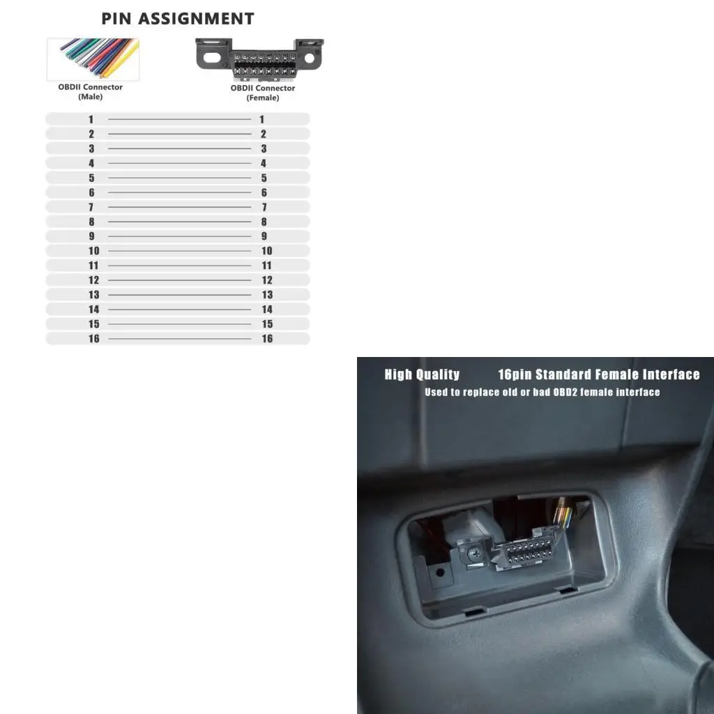 

Соберите открытый жгут OBD J1962F 18Awg автомобильные заглушки 16PIN OBD2 Кабель Адаптер Женский адаптер