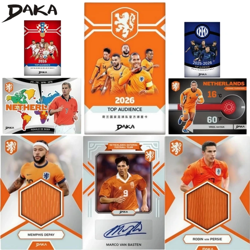 DAKA 25-26 Top Audience Holland Fußballstar-Kartenbox Fabrikversiegelt Limitierte Parallel-Signatur-Einsteckkarten Sammelkarten