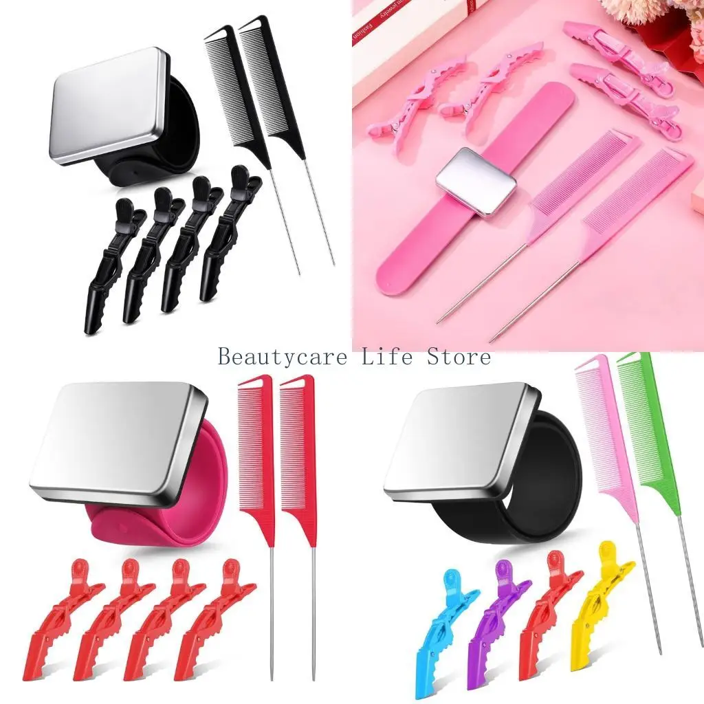 

652C 7PCS Hair Styling Combs Set with Wristband Multipurpose Anti Frizz