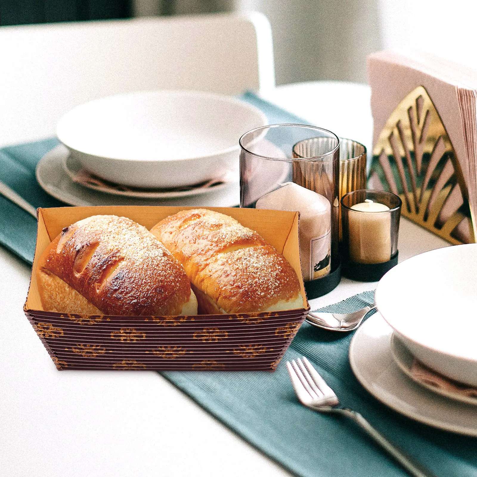 25pcs Paper Loaf Pans Set 8X4X2.5Inch Oil-Proof Heat-Resistant Disposable Trays For Baking Mini Loaf Pans Bakery Supplies